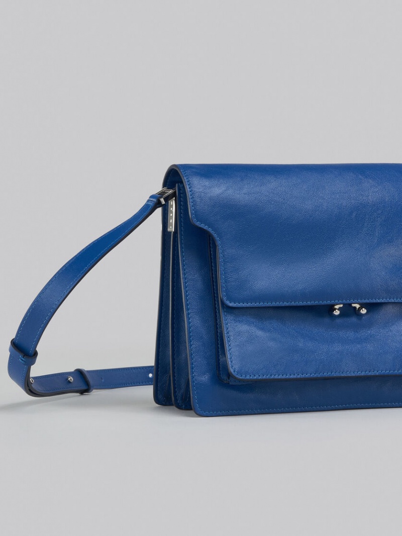 Marni Trunk Soft Large Bag Cuero Azules | MXZDE72514