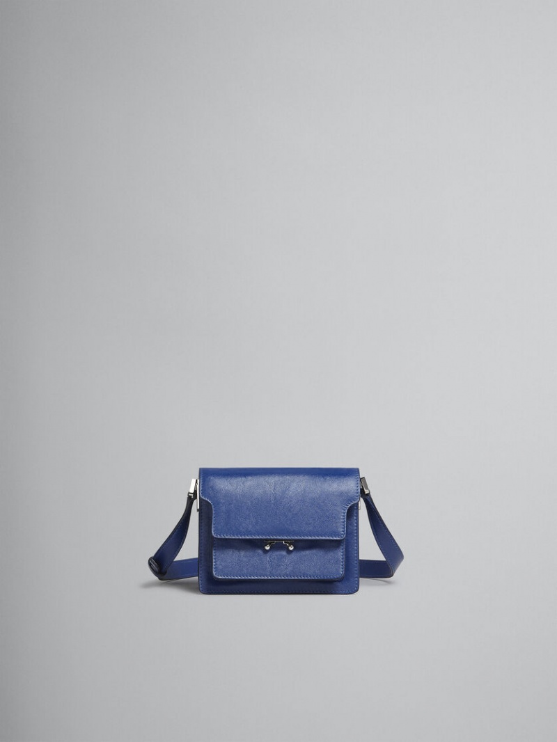 Marni Trunk Soft Mini Bag Cuero Azules | QMXWA39288