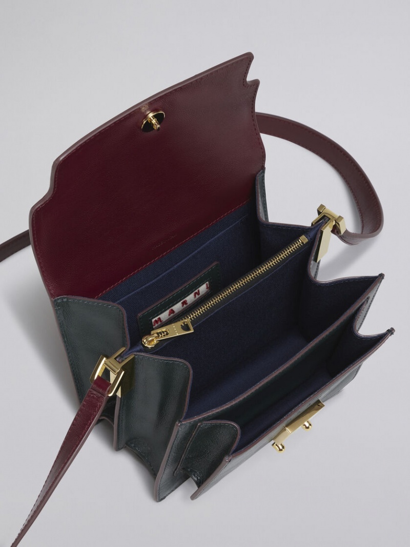 Marni Trunk Soft Mini Bag Cuero Verdes Vino | QMXWA97065