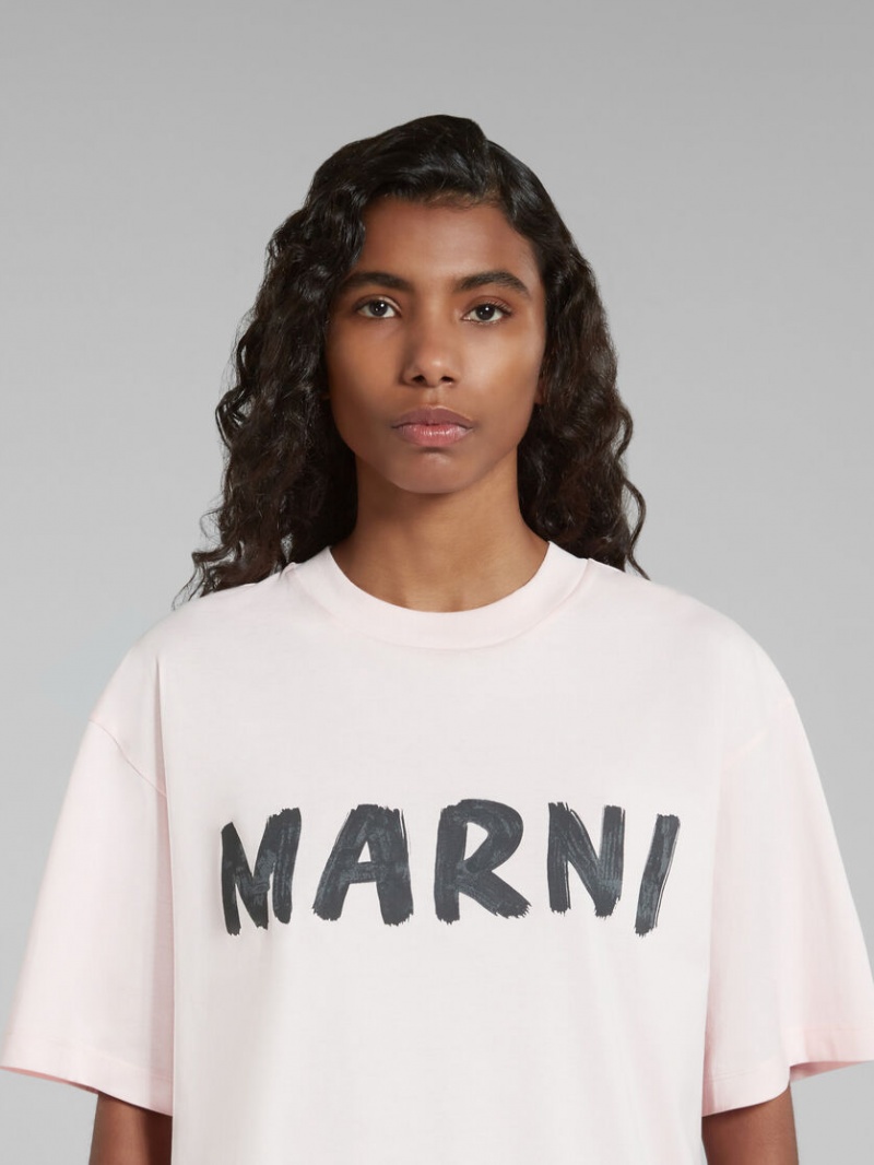 Marni T-shirt With Marni Print Rosas | MXEAH10329