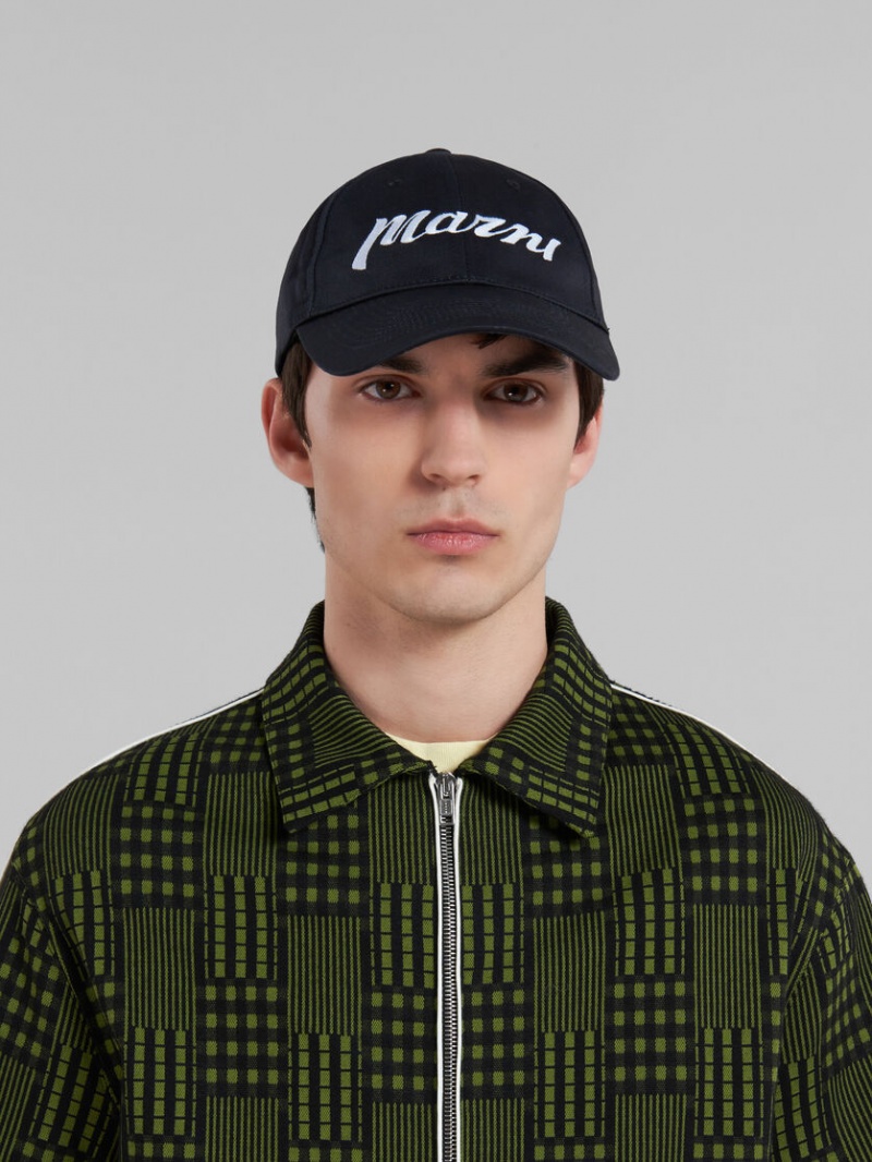 Marni Twill Baseball Cap With Embroidered Logo Negros | SMXVO23190