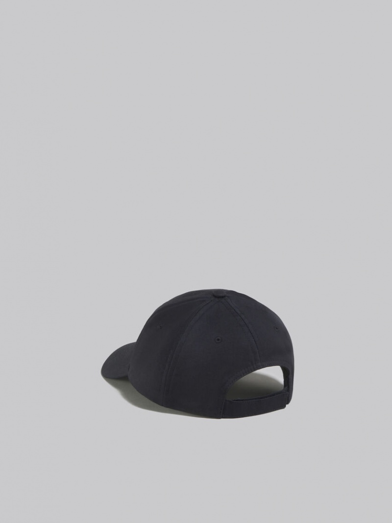 Marni Twill Baseball Cap With Embroidered Logo Negros | SMXVO23190