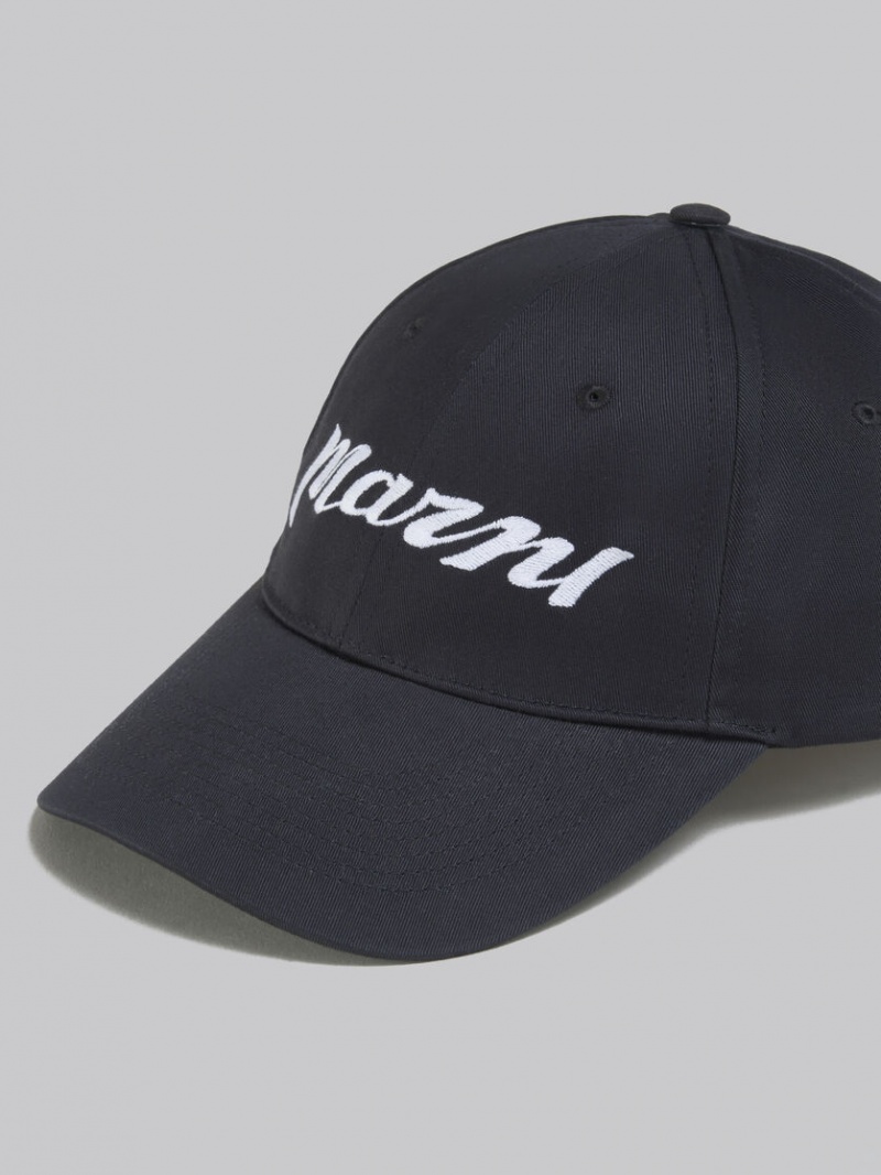 Marni Twill Baseball Cap With Embroidered Logo Negros | SMXVO23190