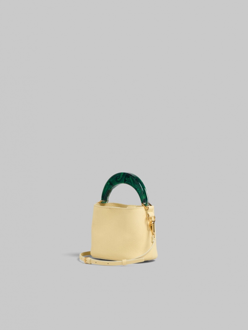 Marni Venice Mini Bucket Bag Cuero Amarillos Claro | TMXWZ76515