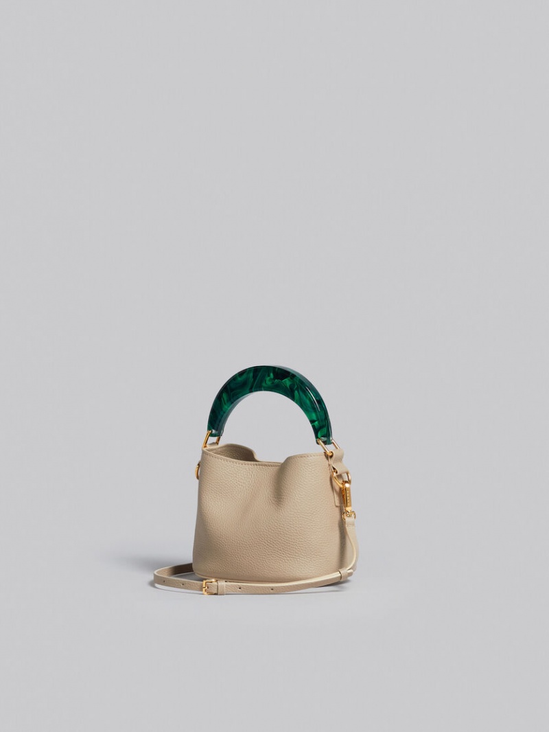 Marni Venice Mini Bucket Bag Cuero Marrom Claro | DMXVO84288