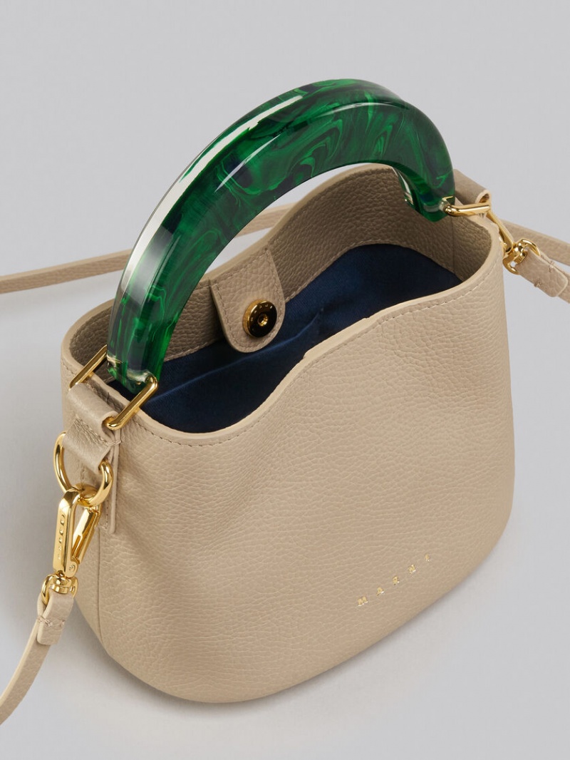 Marni Venice Mini Bucket Bag Cuero Marrom Claro | DMXVO84288