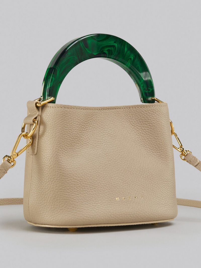 Marni Venice Mini Bucket Bag Cuero Marrom Claro | DMXVO84288