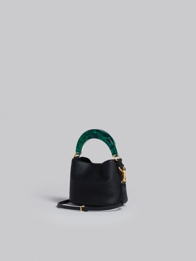 Marni Venice Mini Bucket Bag Cuero Negros | SMXVO15422