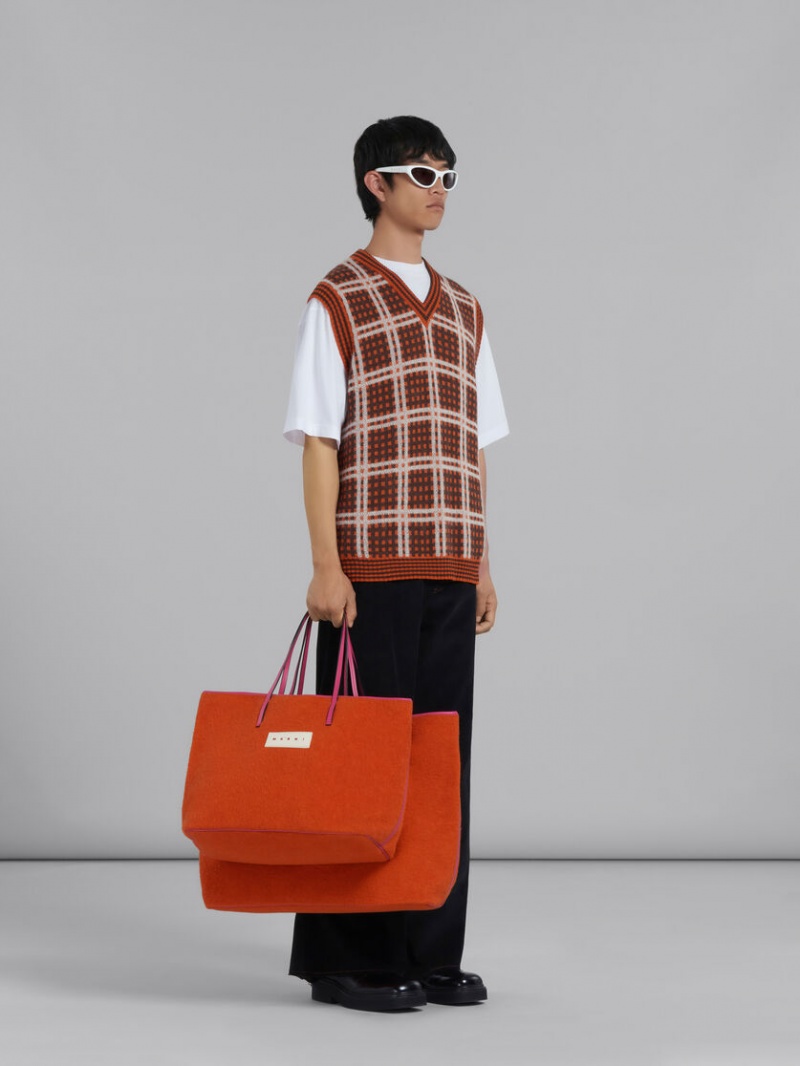 Marni V-neck Vest With '50s Check Rojos | MXQAV48312