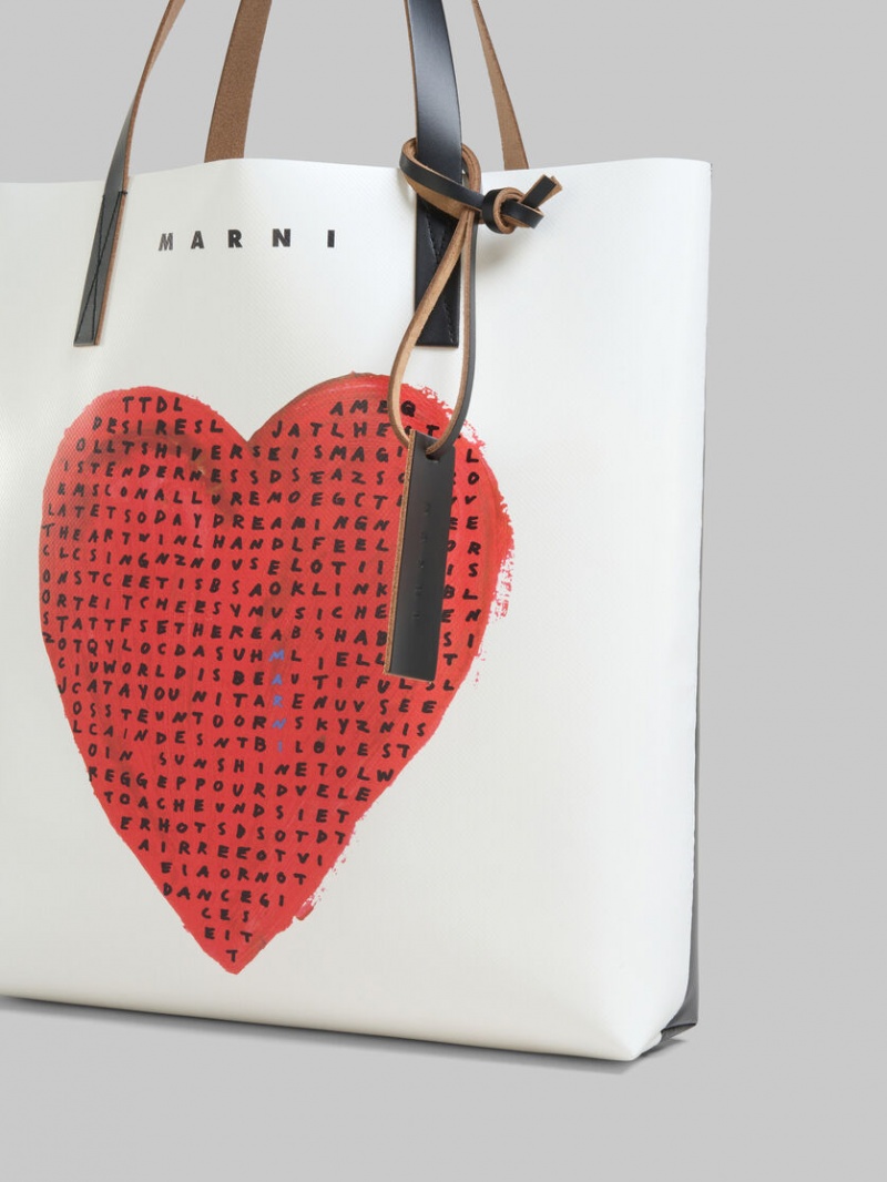 Marni Wordsearch Heart Print Blancos | AMXWC86102