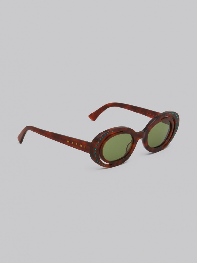 Marni Zion Canyon Havana Marrom Verdes | FMXHY85560