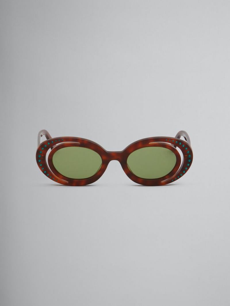 Marni Zion Canyon Havana Marrom Verdes | FMXHY85560